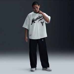 Nike Kobe Bryant Mamba Baseball Jersey White Black IB0007 133 Men's Large
